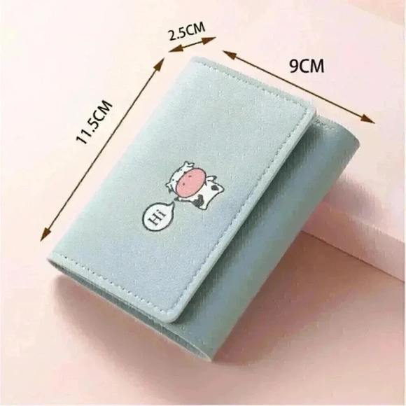 ⚠️Clearance🫧New Cartoon Cow Wallet Light Blue / Teal - Picture 3 of 4